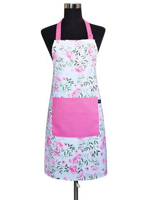 Bawełniany fartuch kuchenny z kieszonką 60x75 RÓŻE różowy wielokolorowy