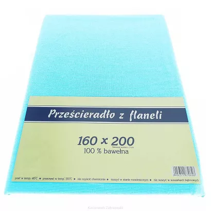 Prześcieradło flanelowe 160x200 FAN turkusowe