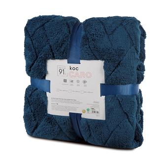 Koc narzuta CARO 200x220 Design91 granatowy