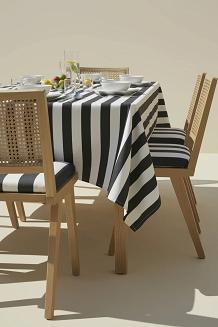 Grafitowy Obrus Ogrodowy Wodoodporny 140x280 STRIPES