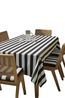 Obrus ogrodowy wodoodporny plamoodporny STRIPES 140x280 grafitowy pasy