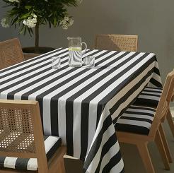 Grafitowy Obrus Ogrodowy Wodoodporny 140x280 STRIPES