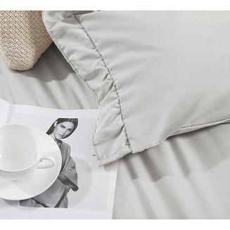 Pościel Ruffy 160x200 srebrna z falbanką