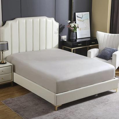 Prześcieradło satyna bawełniana z gumką 140x200 SIN taupe