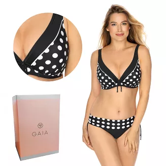 Strój kąpielowy góra biustonosz soft Bermuda 004 czarny w kropki