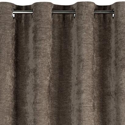 Zasłona gotowa na przelotkach VANI 140x250 Eurofirany jasnobrązowa gładka szenilowa