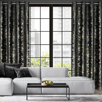 Zasłona gotowa na przelotkach TAMI 140x250 Eurofirany czarny