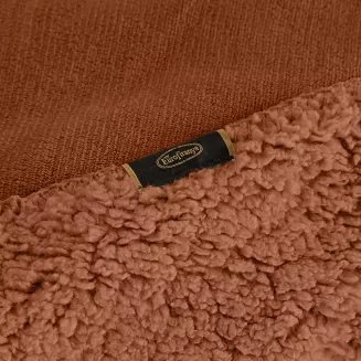 Koc narzuta TEDY 150x200 Eurofirany ceglasty miękka bukla + ciepły polar