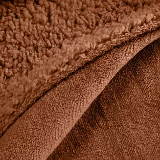 Koc narzuta TEDY 150x200 Eurofirany ceglasty miękka bukla + ciepły polar