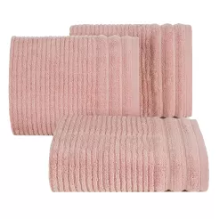 Ręcznik bawełniany SAMMY 70x140 Eurofirany pudrowy wytłaczane pasy