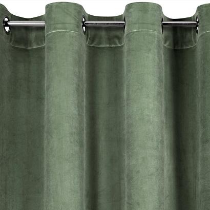 Zasłona gotowa na przelotkach ROSA 140x250 Design91 oliwkowa