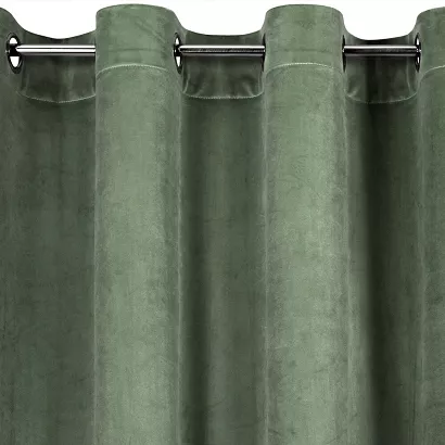 Zasłona gotowa na przelotkach ROSA 140x250 Design91 oliwkowa