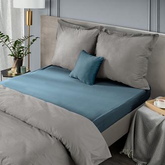 Prześcieradło jersey z gumką  160x200 Design91 ciemnoniebieski