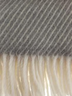 Koc z wełny nowozelandzkiej MAGDA 150x200 diagonalny szary