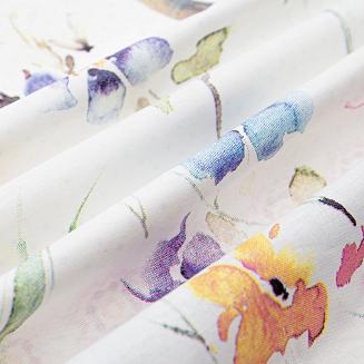 Pościel bawełniana RIVAL 160x200 biała w kolorowe kwiaty i motyle