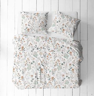 Poszewka z kory 70x80 biała miodowa szałwiowa turkusowa letnia łąka