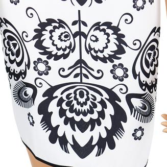 Fartuch kuchenny łowicki folklor biały czarny