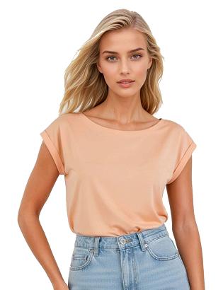 Koszulka damska oversize z krótkim rękawem Norilla morelowa