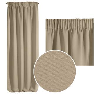 Zasłona gotowa na taśmie LOGAN 135x270 Eurofirany beżowa