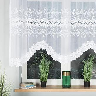 Firanka żakardowa gotowa na żabki BASTIA 250x130 biała