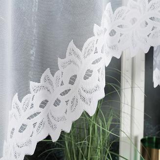 Firanka żakardowa gotowa na żabki BASTIA 250x130 biała