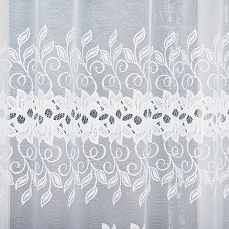 Firanka żakardowa gotowa na żabki BASTIA 250x130 biała