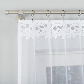 Firanka żakardowa gotowa na żabki BASTIA 250x130 biała