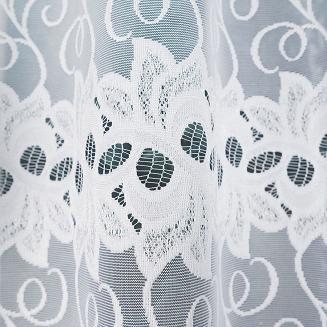 Firanka żakardowa gotowa na żabki BASTIA 250x130 biała