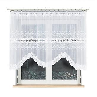 Firanka żakardowa gotowa na żabki BASTIA 250x130 biała