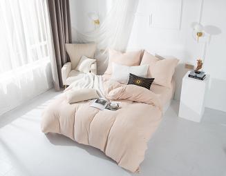 Beżowa Bawełniana Pościel Muślinowa 140x200