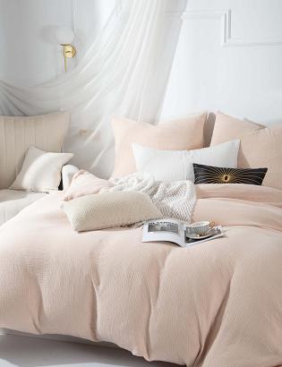 Pościel bawełniana MUŚLINOWA 140x200 beżowa