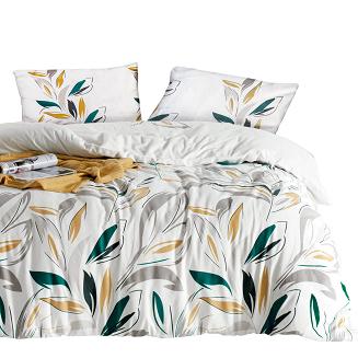 Pościel flanela 140x200 Darymex biała żółta liście