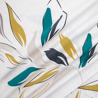 Pościel flanela 140x200 Darymex biała żółta liście