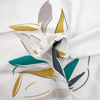 Pościel flanela 140x200 Darymex biała żółta liście