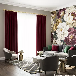Zasłona gotowa na taśmie BLACKOUT VELVET 140x240 czerwona