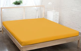 Prześcieradło jersey z gumką 120x200 żółty