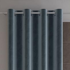 Zasłona gotowa na przelotkach VELVI 140x260 niebieska