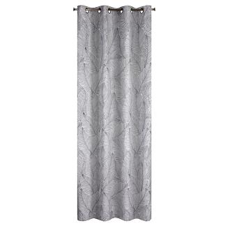 Zasłona gotowa na przelotkach KENDRA 140x250 Eurofirany biały/czarny