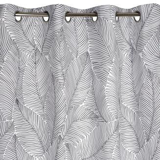 Zasłona gotowa na przelotkach KENDRA 140x250 Eurofirany biały/czarny