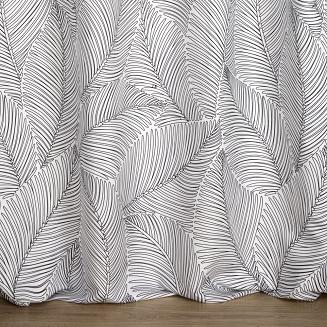 Zasłona gotowa na przelotkach KENDRA 140x250 Eurofirany biały/czarny