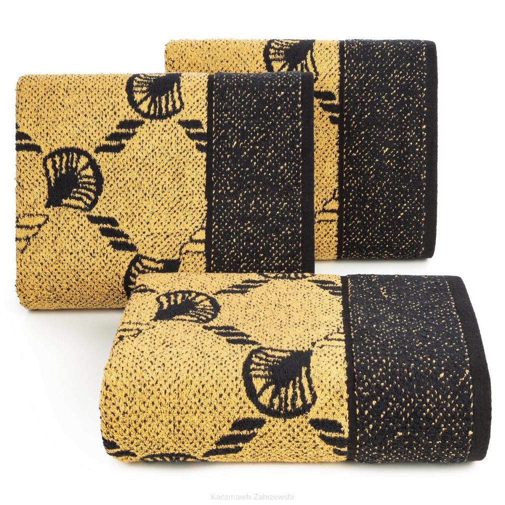 Ręcznik bawełniany DORIAN 70x140 Eurofirany czarny+złoty