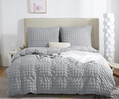 Pościel marszczona CREASY 220x200 jednobarwna szara