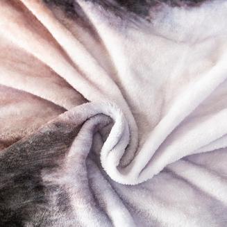 Koc z mikrofibry Nature Touch  160x200 grafitowy beżowy kremowy kotek