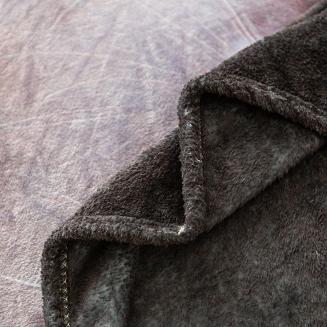 Koc z mikrofibry Nature Touch  160x200 grafitowy beżowy kremowy kotek