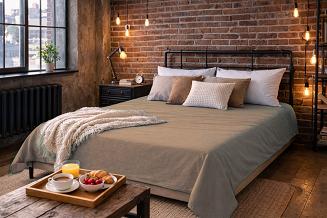 Prześcieradło bawełniane bez gumki 160x200 ciemny beżowy