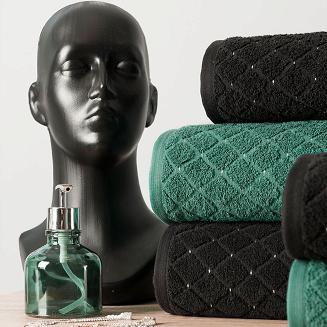 Ręcznik bawełniany OLIWIER 50x90 geometryczny wzór czarny