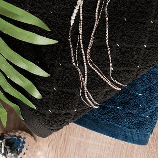 Ręcznik bawełniany OLIWIER 50x90 geometryczny wzór czarny