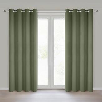 Zasłona gotowa na przelotkach NERISA 140x250 Eurofirany oliwkowy