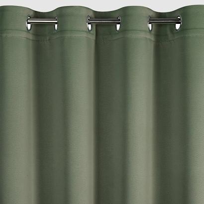Zasłona gotowa na przelotkach NERISA 140x250 Eurofirany zaciemniająca oliwkowa