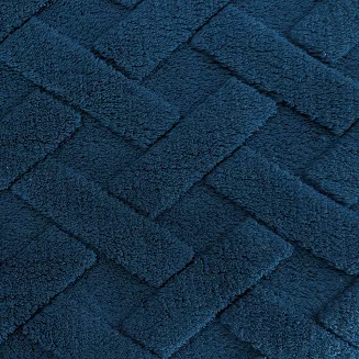 Poszewka dekoracyjna CARO 45x45 Design91 granatowa puszysta wytłaczana w kratę